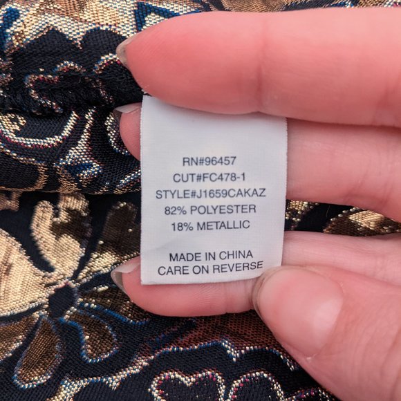 Eyeshadow Metallic Floral A-Line Dress (RIPPED SEAM-SEE DESCRIPTION) - Picture 10 of 11